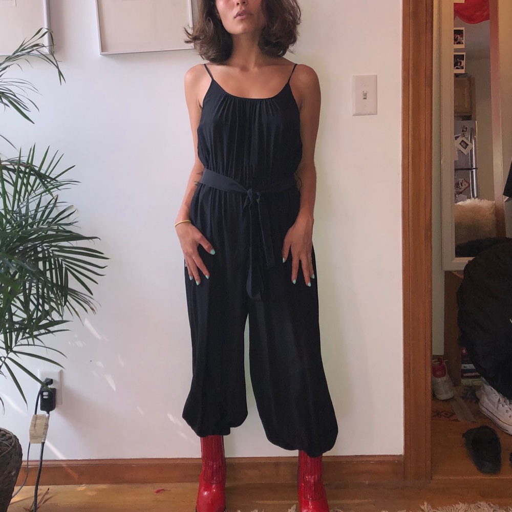 Marc by Marc Jacobs Black silk-crepe jumpsuit